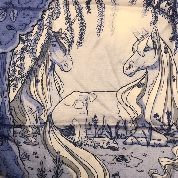 NWT Lularoe consultant gift unicorn scarf for 5th birthday blue yellow NEW - Picture 2 of 6